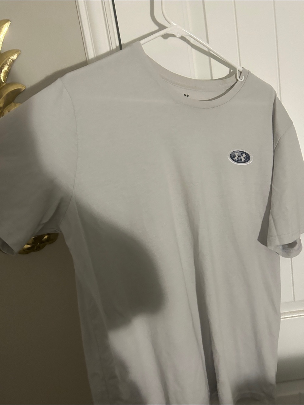 Under Armour Light Gray Short Sleeve Crew Tee with Small Logo